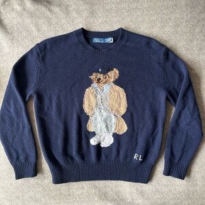 Polo Ralph Lauren Navy Bear Sweater Jumper S